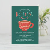 Feestelijke Hot Cocoa Virtual Holiday Party Kaart (Staand voorkant)