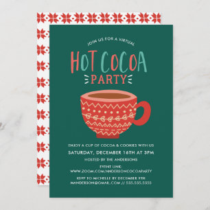 Feestelijke Hot Cocoa Virtual Holiday Party Kaart