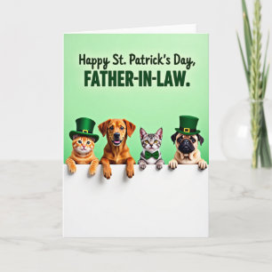 Feestelijke huisdieren familie St. Patrick kaart