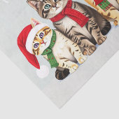 Feestelijke huisdieren in Santa Hats Vrolijk kerst Tissuepapier (Detail)