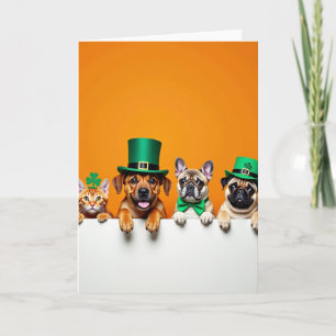 Feestelijke huisdieren St. Patrick's Dag kaart