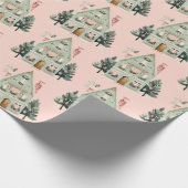 Feestelijke huizen inpakpapier (Hoek)