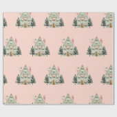 Feestelijke huizen inpakpapier (Vlak)