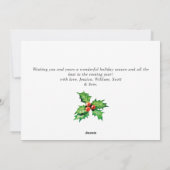 Feestelijke Hulst Bes Kerstmis Wens met Maretak Feestdagenkaart (Achterkant)