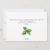 Feestelijke Hulst Bes Kerstmis Wens met Maretak Feestdagenkaart (Achterkant)