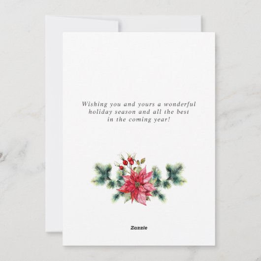 Feestelijke hulst poinsettia krans Kerstgroet Feestdagenkaart (Achterkant)