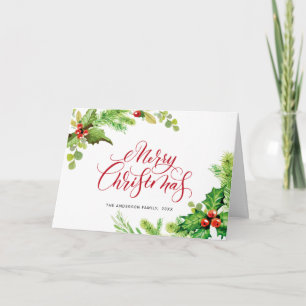 Feestelijke Hulstbes Mistletoe Kerstgroet Feestdagen Kaart