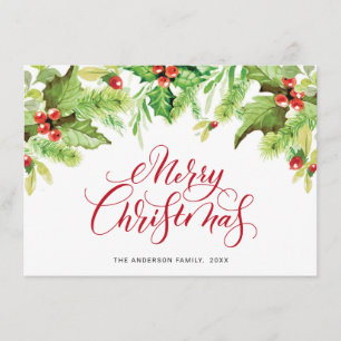 Feestelijke Hulstbes Mistletoe Kerstgroet Feestdagenkaart