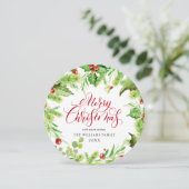 Feestelijke Hulstbes Mistletoe Kerstgroet Feestdagenkaart (Staand voorkant)