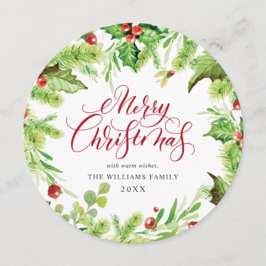 Feestelijke Hulstbes Mistletoe Kerstgroet Feestdagenkaart (Voorkant)