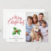 Feestelijke Hulstbes Mistletoe Kerstgroet Feestdagenkaart (Voorkant / Achterkant)