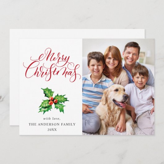 Feestelijke Hulstbes Mistletoe Kerstgroet Feestdagenkaart (Voorkant / Achterkant)