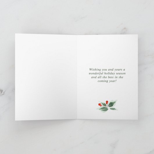 Feestelijke hulstbeskrans Kerstgroet Feestdagen Kaart (Binnen)