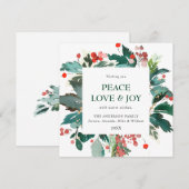 Feestelijke hulstbeskrans Kerstgroet Feestdagenkaart (Voorkant / Achterkant)