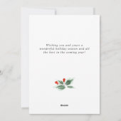 Feestelijke Hulstbeskrans Kerstgroet Holi Feestdagenkaart (Achterkant)