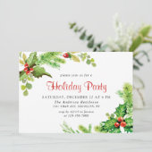 Feestelijke hulstbeskrans vakantie Kerstfeest Kaart (Staand voorkant)