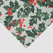 Feestelijke hulstblaadjes en -bessen Kerstmis Tissuepapier (Detail)