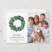 Feestelijke Hulstkrans Kerst 3 FOTO Wenskaart Feestdagenkaart (Voorkant)