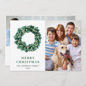 Feestelijke Hulstkrans Kerst 3 FOTO Wenskaart Feestdagenkaart (Voorkant / Achterkant)