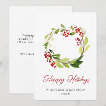 Feestelijke hulstkrans Kerst bedrijfsbegroeting