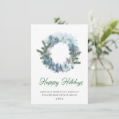 Feestelijke hulstkrans Kerst bedrijfsbegroeting Feestdagenkaart (Staand voorkant)