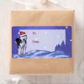 Feestelijke Husky Christmas Gift Labels (Insitu)