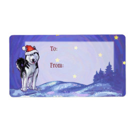 Feestelijke Husky Christmas Gift Labels