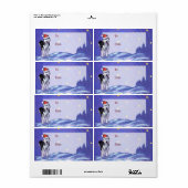 Feestelijke Husky Christmas Gift Labels (Full Sheet)