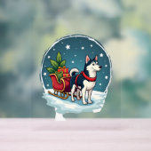 Feestelijke Husky Ride Acryl Bord (Neutraal)