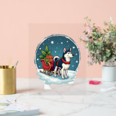 Feestelijke Husky Ride Acryl Bord (Huwelijk)
