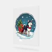 Feestelijke Husky Ride Acryl Bord (Hoek)