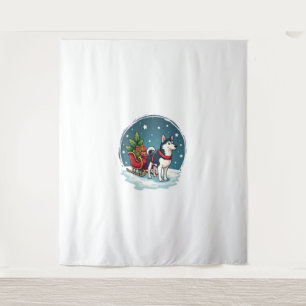 Feestelijke Husky Ride Wandkleed