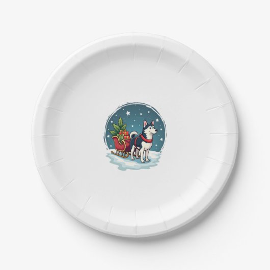 Feestelijke Huskyrit Papieren Bordje (Voorkant)