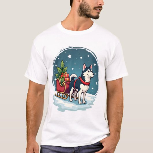 Feestelijke Huskyrit T-shirt (Voorkant)