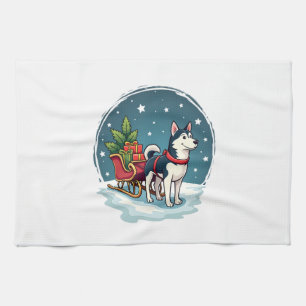 Feestelijke Huskyrit Theedoek