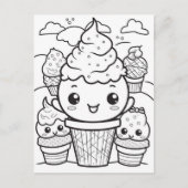 Feestelijke ijsjes kinder kleur briefkaart (Voorkant)