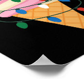 Feestelijke ijsjes met kerstverlichting en kerstma poster (Hoek)