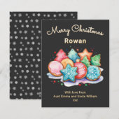 Feestelijke ijskoekjes gepersonaliseerde vrolijke  feestdagenkaart (Voorkant / Achterkant)