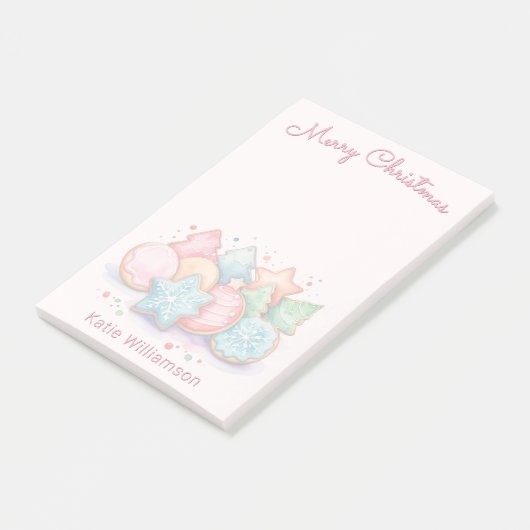 Feestelijke ijskoekjes Schattige Roze Kerst Post-it® Notes (Schuin)