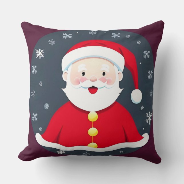 Feestelijke illustratie met de Kerstman Kussen (Voorkant)