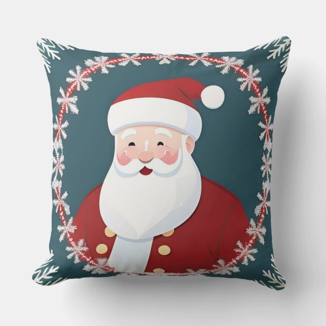 Feestelijke illustratie met kerstman kussen (Voorkant)