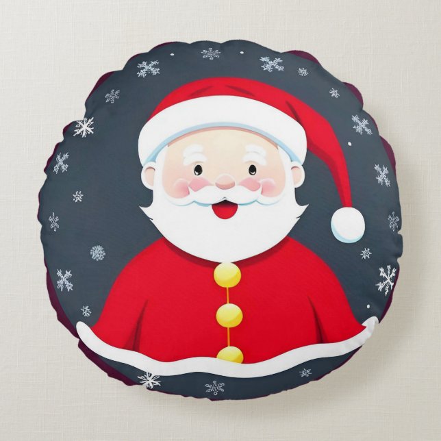 Feestelijke illustratie met kerstman rond kussen (Voorkant)