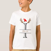 Feestelijke Initiaal Letter I Split Monogram Naam T-shirt (Voorkant)