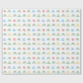 Feestelijke Internationale Vrolijk Kerstfeest Cadeaupapier (Vlak)