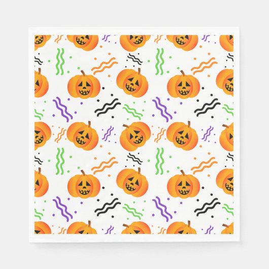 Feestelijke Jack-O'-Lantern servetten (Voorkant)