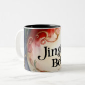 "Feestelijke jingle bells: Kerst bedrukte mok" Tweekleurige Koffiemok (Voorkant links)