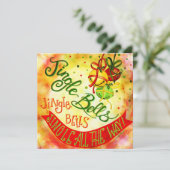 Feestelijke Jingle Bells Kerstmis Inspirivity Feestdagenkaart (Staand voorkant)