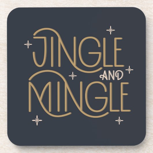 Feestelijke Jingle en Mingle Holiday Design Bier Onderzetter (Voorkant)