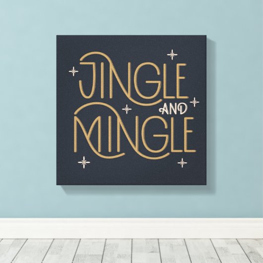 Feestelijke Jingle en Mingle Holiday Design Canvas Afdruk (Insitu (Houten vloer))
