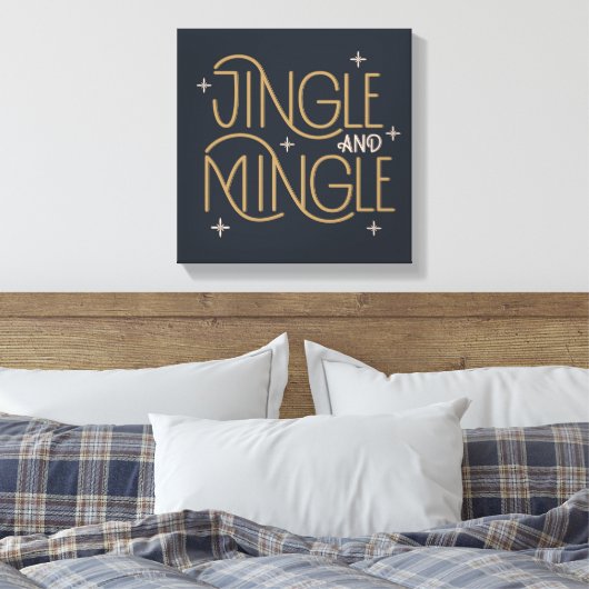 Feestelijke Jingle en Mingle Holiday Design Canvas Afdruk (Insitu (Slaapkamer))